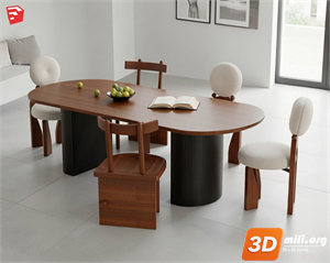 Dining Table Set Skp Files